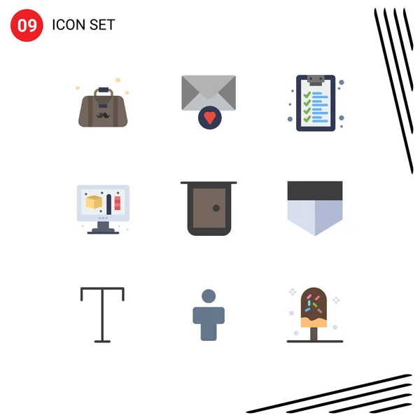 Pack Symboles Universels Maison Porte Check List Bâtiments Processus Éléments — Image vectorielle