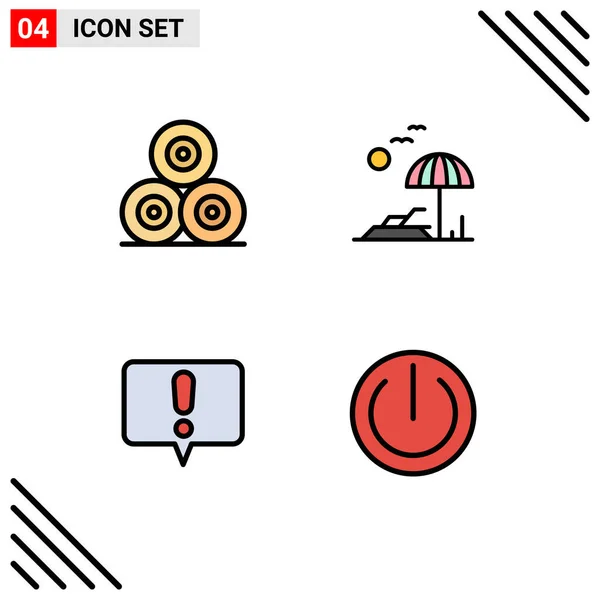 Set Modern Icons Sysymbols Signs Farm Chat Village Tree Multimedia — Vector de stock