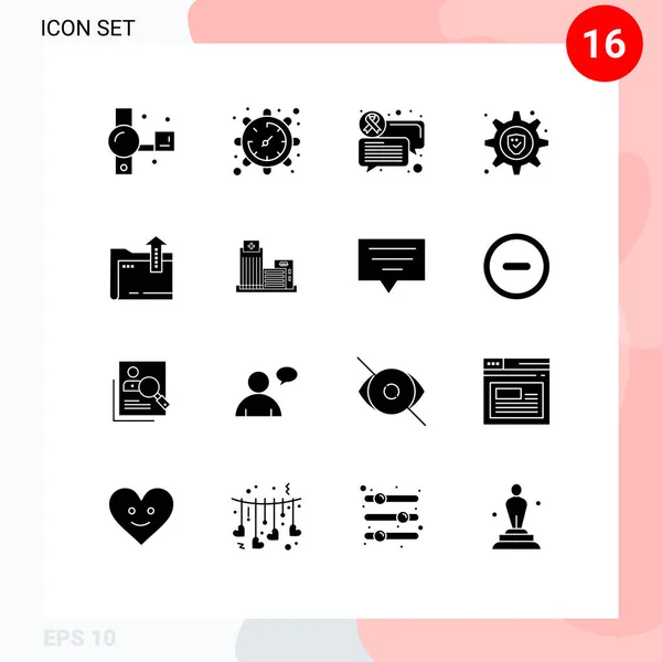 Creative Icons Modern Signs Symbols File Folder Watch Setting Lock — Stock Vector