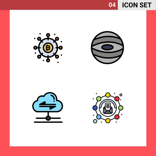 Creative Icons Modern Signs Sysymbols Distribution Cloud Money Planet Data — Vector de stock