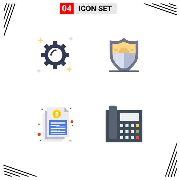 Group Flat Icons Signs Symbols Business File Trade Motivation Report — Stock Vector