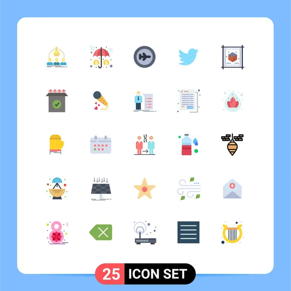 Universal Icon Symbols Group Modern Flat Colors Cube Social Money — Stock Vector