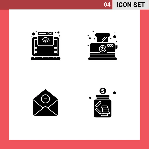 Paquetes Símbolos Signos Sólidos Modernos Para Los Medios Impresión Web — Vector de stock