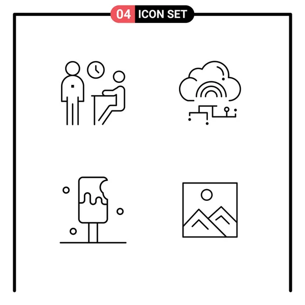Icône Vectorielle Stock Paquet Signes Symboles Ligne Pour Entrevue Données — Image vectorielle