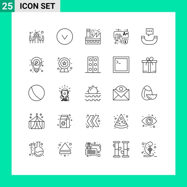 Mobile Interface Line Set Pictograms Sms Message Ecology Preschool Children — Vector de stock