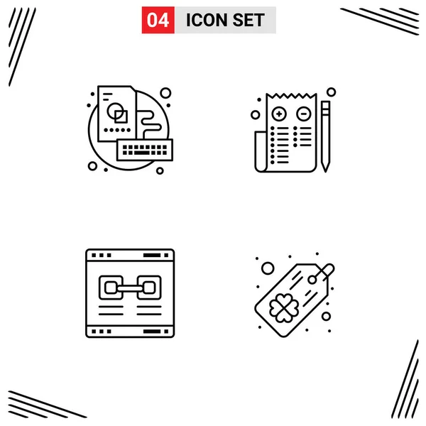 Conjunto Icones Modernos Símbolos Sinais Para Placa Link Criativo Página —  Vetores de Stock