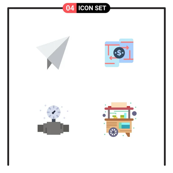 Pack Modern Flat Icons Signs Symbols Web Print Media Paper — Stock Vector