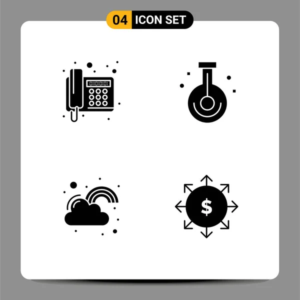Creative Icons Modern Signs Symbols Fax Fortune Telegram Laboratory Joy — Stock Vector