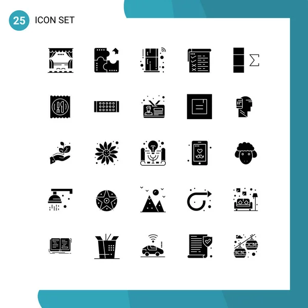 Pack Creative Solid Glyphs Testing Jigsaw Checklist Remote Editable Vector — Stock Vector