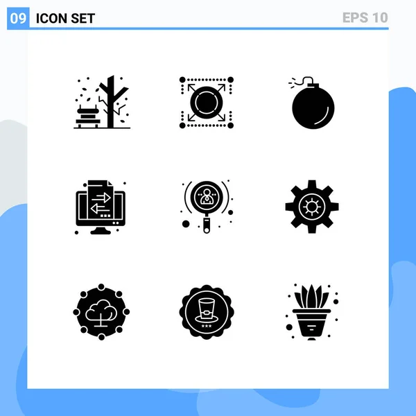 Universal Icon Symbols Group Modern Solid Glyphs Investor Growth Bomb — Vettoriale Stock