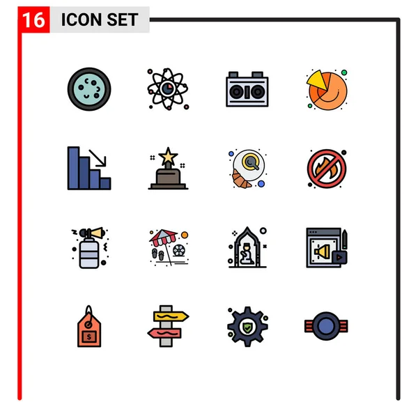 Creative Icons Современные Знаки Символы Маркетинга Финансов Ссылки Диаграммы Фотографии — стоковый вектор