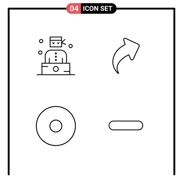 Set Modern Icons Symbols Signs Bandit Delete Thief Right Editable — Stock Vector