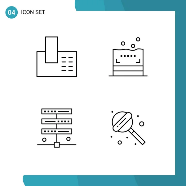 Mobile Interface Line Set Pictograms Appliances Internet Phone Bathroom Sweet — Archivo Imágenes Vectoriales