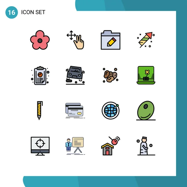 Universal Icon Symbols Group Modern Flat Color Filled Linhas Gráfico — Vetor de Stock