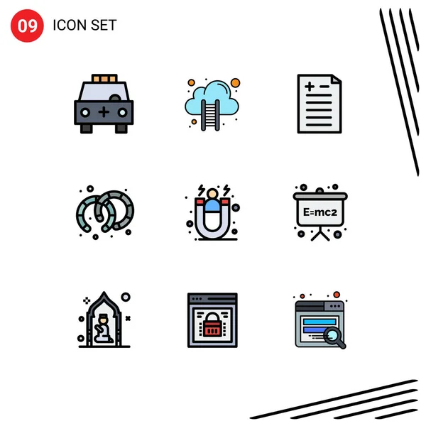 Set Modern Icons Sysymbols Signs Acquisition Acquisition Stairs Jewelry Earrings — Vector de stock