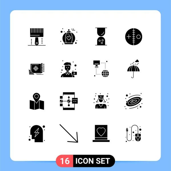 Modern Set Solid Glyphs Pictograph Achievement Puncture Business Halloween Costume — Vector de stock