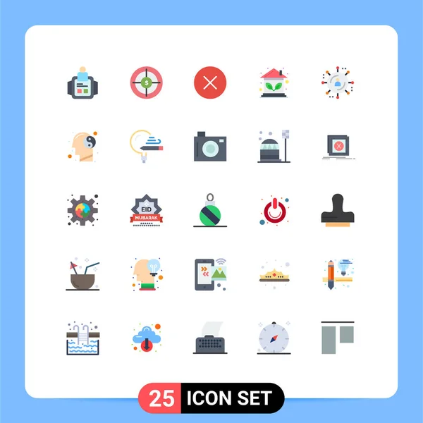 Set Modern Icons Sysymbols Signs Affiliate Marketing House Target Estate — Archivo Imágenes Vectoriales