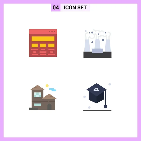 Pack Creative Flat Icons Design Home Paint Pollution Building Editable — Stock Vector