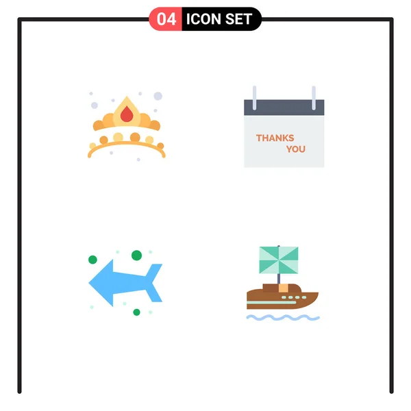Thematic Vector Flat Icons Editable Symbols Crown Left Jewel Season — Stockový vektor