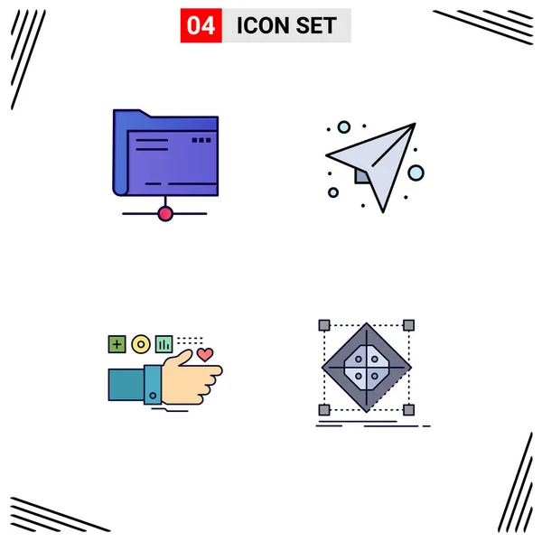 Creative Icons Modern Signs Sysymbols Folder Technology Storage Plan Heart — Archivo Imágenes Vectoriales