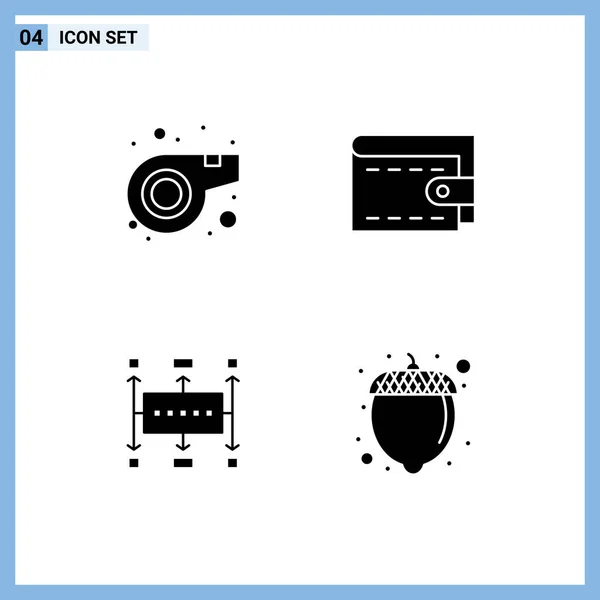 Universal Icon Symbols Group Modern Solid Glyphs Referee Modern Készpénz — Stock Vector