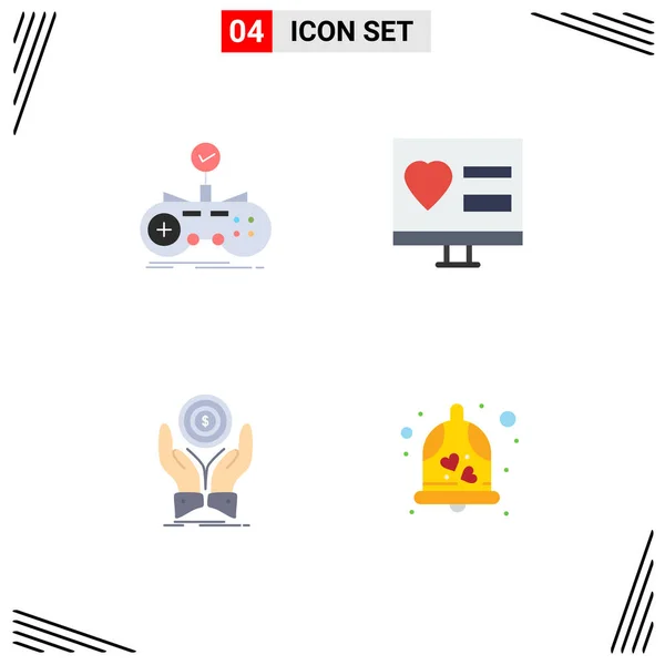 Mobile Interface Flat Icon Set Van Pictogrammen Van Check Bruiloft — Stockvector