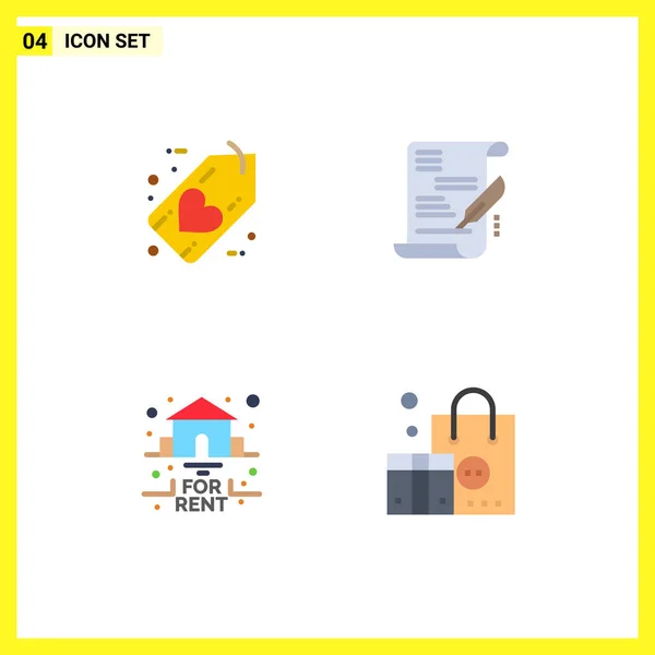 Packung Mit Kreativen Flat Icons Von Schwarz Für Heart Business — Stockvektor