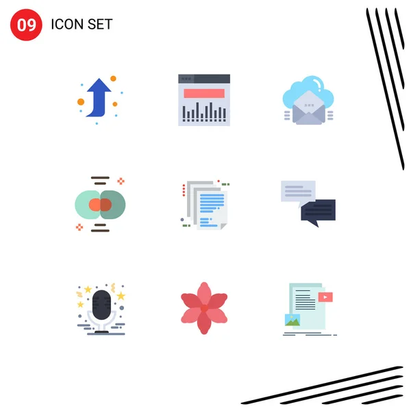 Universal Icon Symbols Group Modern Flat Colors Document Division Email —  Vetores de Stock