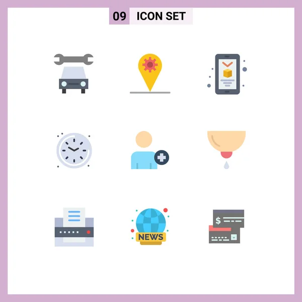 Universal Icon Symbols Group Modern Flat Colors Baby Multimedia Printing — Stockový vektor