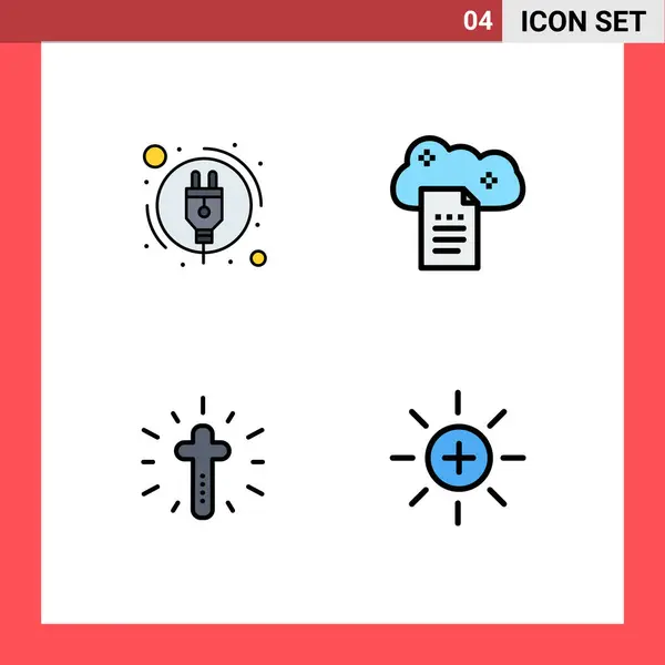 Universal Icon Symbols Group Modern Filledline Colori Piatti Consumo Energetico — Vettoriale Stock