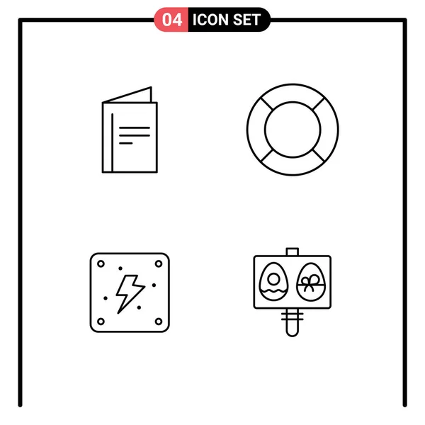 Creative Icons Modern Signs Sysymbols Menu Electricity Advertisement Help Power — Vector de stock