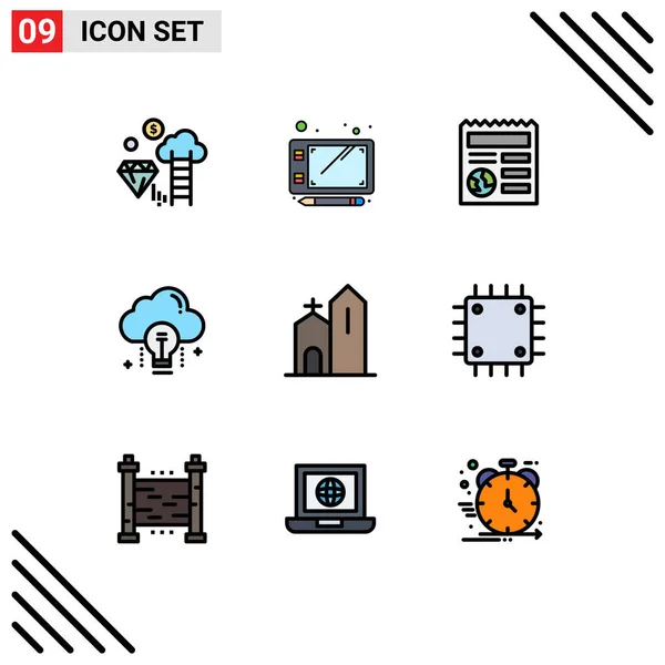 Vector Stock Icon Pack Líneas Señales Símbolos Para Elementos Diseño — Archivo Imágenes Vectoriales