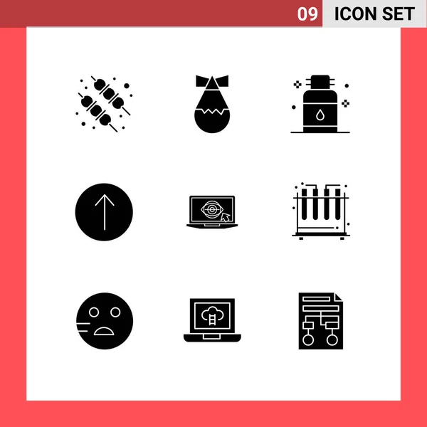 Set Modern Icons Sysymbols Signs Presentation Monitor Oil Laptop Symbols — Vector de stock