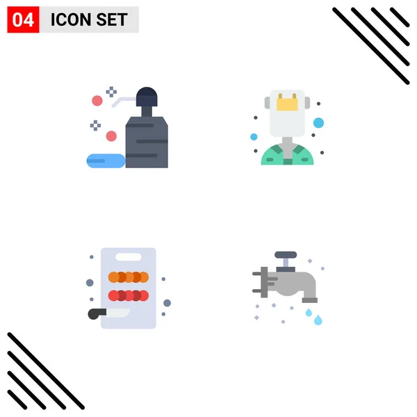 Editable Vector Line Pack Simple Flat Icons Care Cutting Soap — Archivo Imágenes Vectoriales