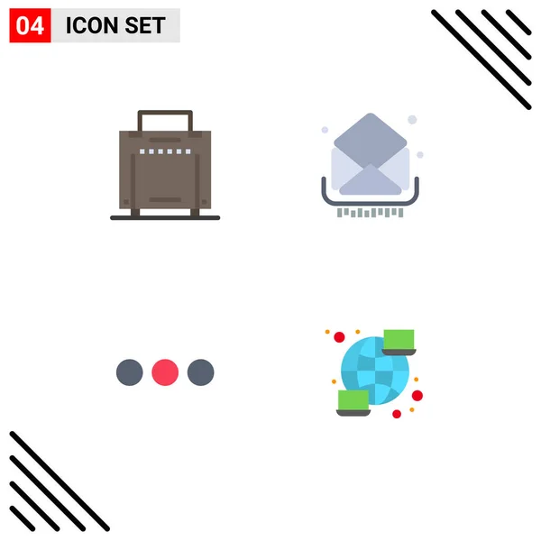 Stock Vector Icon Pack Mit Zeilenzeichen Und Symbolen Für Tasche — Stockvektor