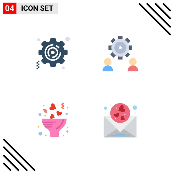 Thematic Vector Flat Icons Editable Sysymbols Business Flower Configure Setting — Archivo Imágenes Vectoriales