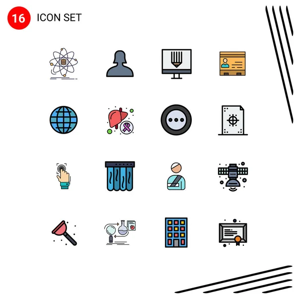 Set Modern Icons Sysymbols Signs Office Cards Coding Business Programing — Vector de stock