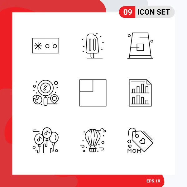 Conjunto Icones Modernos Símbolos Sinais Para Layout Pesquisa Fivela Localização —  Vetores de Stock