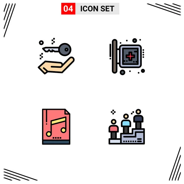 Set Modern Icons Sysymbols Signs House Computer Board Sign Sample — Archivo Imágenes Vectoriales