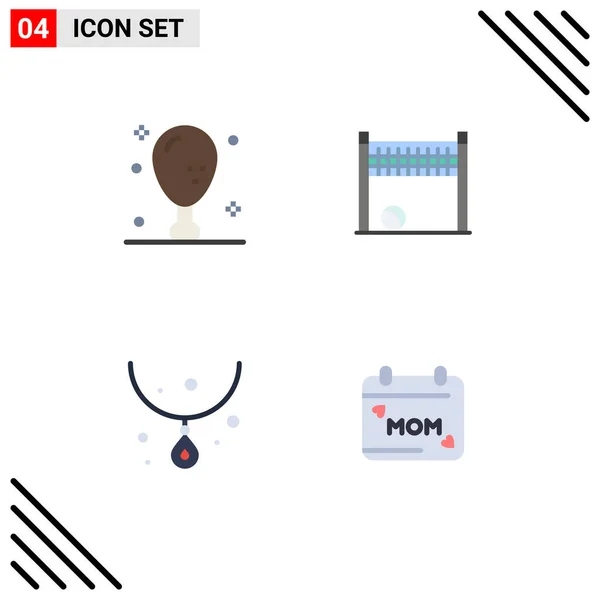 Benutzeroberfläche Pack Mit Einfachen Flachen Icons Für Abendessen Diamant Bein — Stockvektor