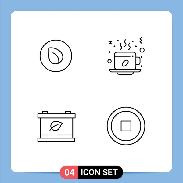 User Interface Line Pack Modern Signs Symbols Peer Coin Battery — Vetor de Stock