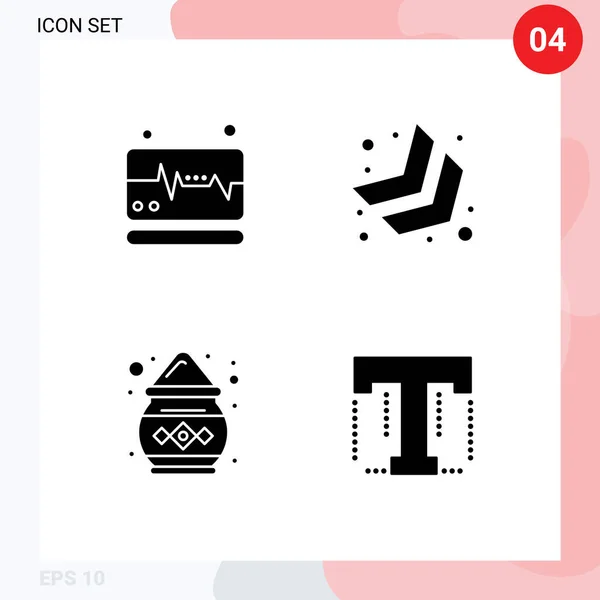 Mobile Interface Solid Glyph Set Pictograms Medical Powder Arrow Color — Stockový vektor