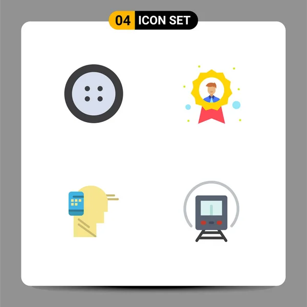 Modern Set Flat Icons Pictograph Button Human Avatar Medal Mobility — Stock Vector