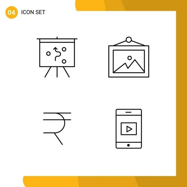 Universal Icon Symbols Gruppe Von Modern Filledline Flache Farben Von — Stockvektor