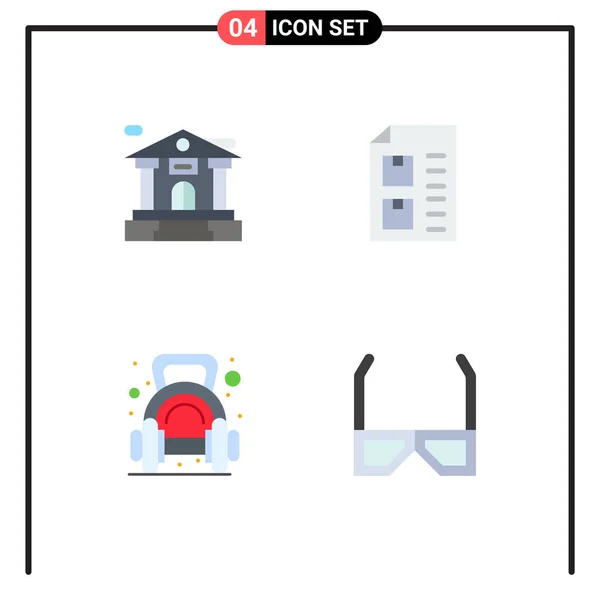 Interface Usuário Flat Icon Pack Modern Signs Symbols Bank Fitness —  Vetores de Stock