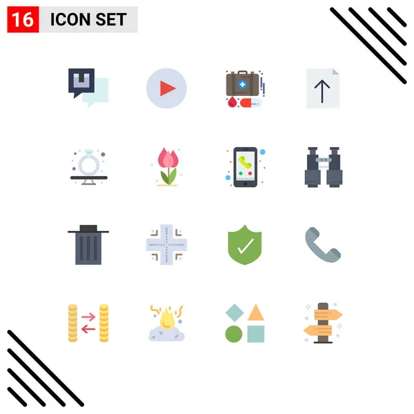 Creative Icons Modern Signs Sysymbols Ring Diamond Emergency Present Import — Vector de stock