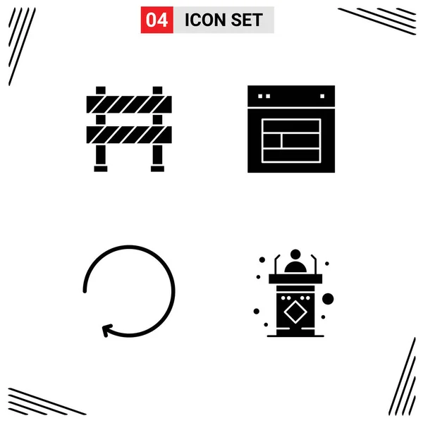 Stock Vector Icon Pack Von Linienschildern Und Symbolen Für Barriere — Stockvektor