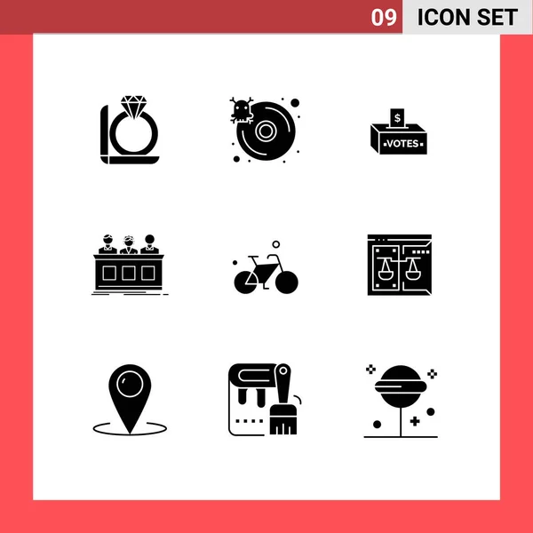 Set Modern Icons Sysymbols Signs Jury Expert Bribe Contest Money — Archivo Imágenes Vectoriales