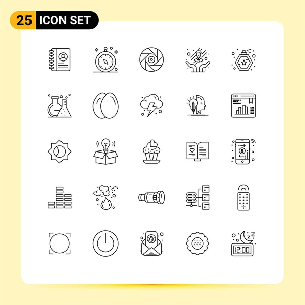 Vector Stock Icon Pack Líneas Signos Símbolos Para Harina Perfume — Vector de stock