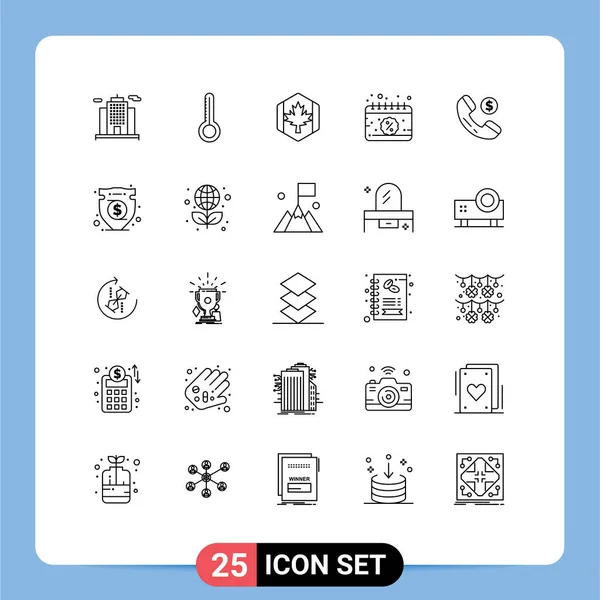 User Interface Line Pack Modern Signs Symbols Shopping Ecommerce Canada — Vetor de Stock